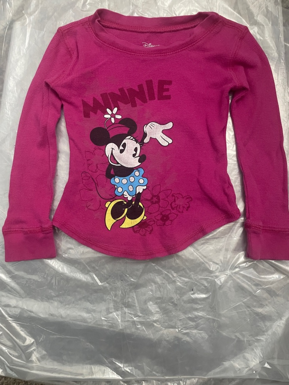 Disney Girls' Minnie Mouse Long Sleeve Top - Magenta Pink